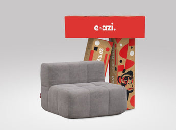 EEAZI modulares Sofa 1 Mittelelement in Kombination, in grauer Farbe