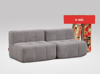 EEAZI modulares Sofa 2 Mittelelemente in Kombination, in grauer Farbe