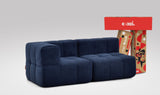 EEAZI modulares Sofa 1 Eckelement, 1 Mittelelement in Kombination, in blauer Farbe