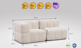 2 teiliges EEAZI modulares Sofa – 1 Eckelementmel und 1 Mittelelementelemmel, in beiger Farbe