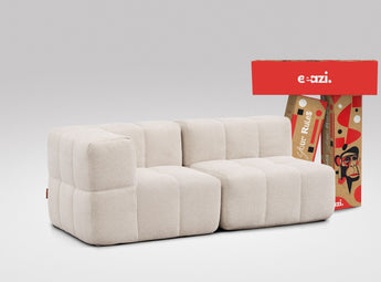 EEAZI modulares Sofa 1 Eckelement, 1 Mittelelement in Kombination, in Beige