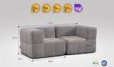 2 teiliges EEAZI modulares Sofa – 2 Eckelementelemmel, in grauer Farbe