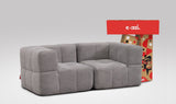 EEAZI modulares Sofa 2 Eckelementelem in Kombination, in grauer Farbe