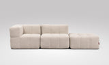 EEAZI modulares Sofa - 1 Eckelement, 1 Mittelelement, 1 Hocker - beige