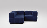 EEAZI modulares Sofa - 1 Eckelement, 2 Mittelelemente - blau