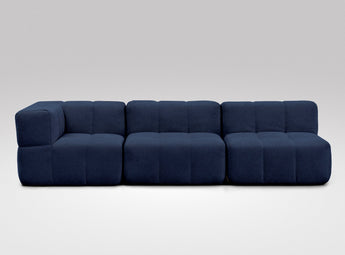 EEAZI modulares Sofa - 1 Eckelement, 2 Mittelelemente - blau