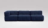 EEAZI modulares Sofa - 1 Eckelement, 2 Mittelelemente - blau