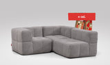 EEAZI modulares Sofa 1 Eckelement, 2 Mittelelemente in Kombination, in grauer Farbe