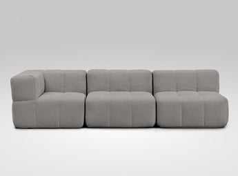 EEAZI modulares Sofa - 1 Eckelement, 2 Mittelelemente - grau