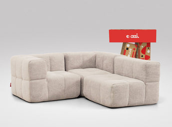 EEAZI modulares Sofa 1 Eckelement, 2 Mittelelemente in Kombination, in Beige