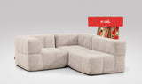 EEAZI modulares Sofa 1 Eckelement, 2 Mittelelemente in Kombination, in Beige