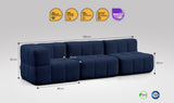 3-teiliges EEAZI Sofa – 1 Eckelement, 2 Mittelelemente modul, in blauer Farbe, Version 2