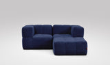 EEAZI modulares Sofa - 2 Eckelementelem, 1 Hocker - blau