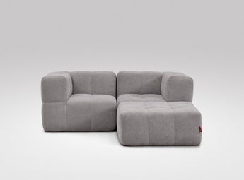 EEAZI modulares Sofa - 2 Eckelementelem, 1 Hocker - grau