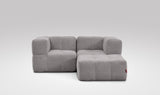 EEAZI modulares Sofa - 2 Eckelementelem, 1 Hocker - grau