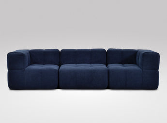 EEAZI modulares Sofa - 2 Eckelementelem, 1 Mittelelement - blau