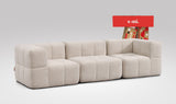 EEAZI modulares Sofa 2 Eckelementelem, 1 Mittelelement in Kombination, in Beige