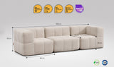 3-teiliges EEAZI Sofa – 2 Eckelementelemmel, 1 Mittelelementelemmel, in beiger Farbe , Version 2