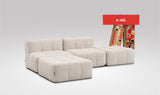 EEAZI modulares Sofa 2 Mittelelemente, 2 Hocker im Set, in Beige