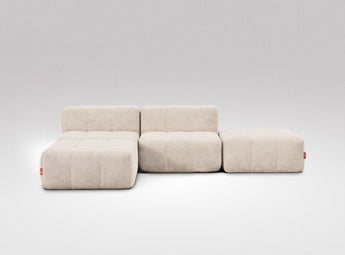 EEAZI modulares Sofa - 2 Mittelelemente, 2 Hocker - beige