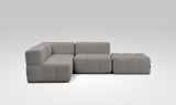 EEAZI modulares Sofa - 1 Eckelement, 2 Mittelelemente, 1 Hocker - grau