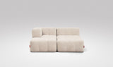 EEAZI modulares Sofa - 1 Eckelement, 2 Mittelelemente, 1 Hocker - beige