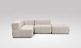 EEAZI modulares Sofa - 1 Eckelement, 2 Mittelelemente, 1 Hocker - beige