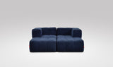 EEAZI modulares Sofa - 2 Eckelementelem, 2 Hocker - blau