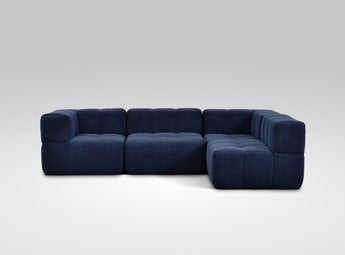 EEAZI modulares Sofa - 2 Eckelementelem, 2 Mittelelemente - blau