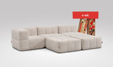 EEAZI modulares Sofa 1 Eckelement, 2 Mittelelemente, 2 Hocker im Set, in Beige
