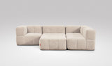 EEAZI modulares Sofa - 2 Eckelementelem, 2 Mittelelemente, 1 Hocker - beige