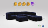 6-teiliges EEAZI Sofa – 2 Eckelement, 2 Mittelelemente, 2 Hocker, in blauer Farbe, Version 6