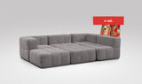 EEAZI modulares Sofa 2 Eckelementelem, 2 Mittelelemente, 2 Hocker im Set, in grauer Farbe