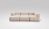 EEAZI modulares Sofa - 2 Eckelementelem, 2 Mittelelemente, 2 Hocker - beige