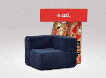 EEAZI modulares Sofa 1 Eckelement in Kombination, in blauer Farbe