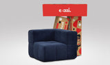 EEAZI modulares Sofa 1 Eckelement in Kombination, in blauer Farbe