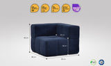 Univerzális EckelementSofa modul – in blauer Farbe, EEAZI Premiumstoff