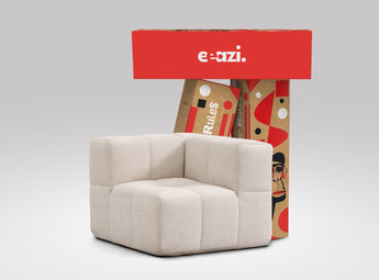 EEAZI modulares Sofa 1 Eckelement in Kombination, in blauer Farbe