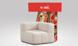 EEAZI modulares Sofa 1 Eckelement in Kombination, in blauer Farbe