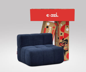 EEAZI modulares Sofa 1 Mittelelement in Kombination, in blauer Farbe