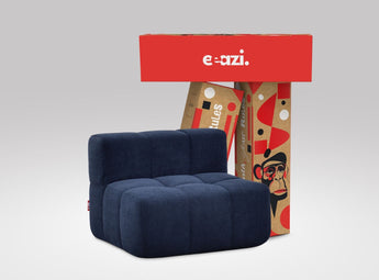 EEAZI modulares Sofa 1 Mittelelement in Kombination, in blauer Farbe