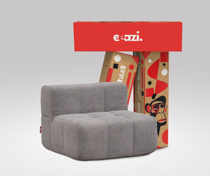 EEAZI modulares Sofa 1 Mittelelement in Kombination, in grauer Farbe