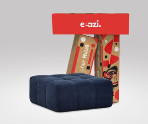 EEAZI modulares Sofa 1 Hocker in Kombination, in blauer Farbe