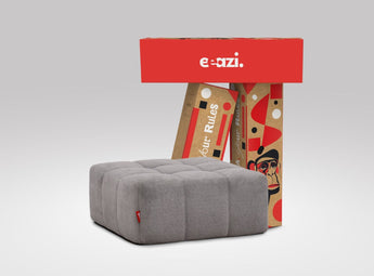 EEAZI modulares Sofa 1 Hocker in Kombination, in grauer Farbe