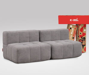 EEAZI modulares Sofa 2 Mittelelemente in Kombination, in grauer Farbe
