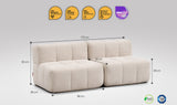 2 teiliges EEAZI modulares Sofa – 2 Mittelelementelemmel, in beiger Farbe