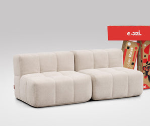 EEAZI modulares Sofa 2 Mittelelemente in Kombination, in Beige