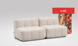 EEAZI modulares Sofa 2 Mittelelemente in Kombination, in Beige