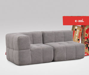 EEAZI modulares Sofa 1 Eckelement, 1 Mittelelement in Kombination, in grauer Farbe
