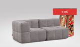 EEAZI modulares Sofa 1 Eckelement, 1 Mittelelement in Kombination, in grauer Farbe